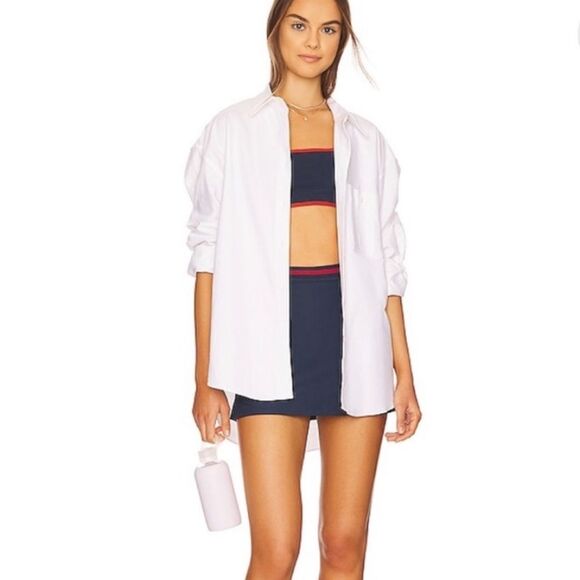 WeWoreWhat Contrast One Shoulder Sports Bra Blue Red Size Large NWT - Picture 7 of 12